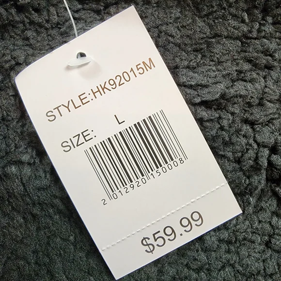 Large Black and White Checkered Full Zip Lined Hoodie - Picture 13 of 13